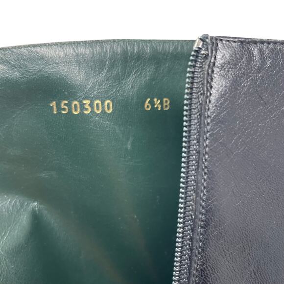 Gucci Knee-High Boots - Black Leather with Gold Buckle Hardware - Size 6.5 - Picture 9 of 12